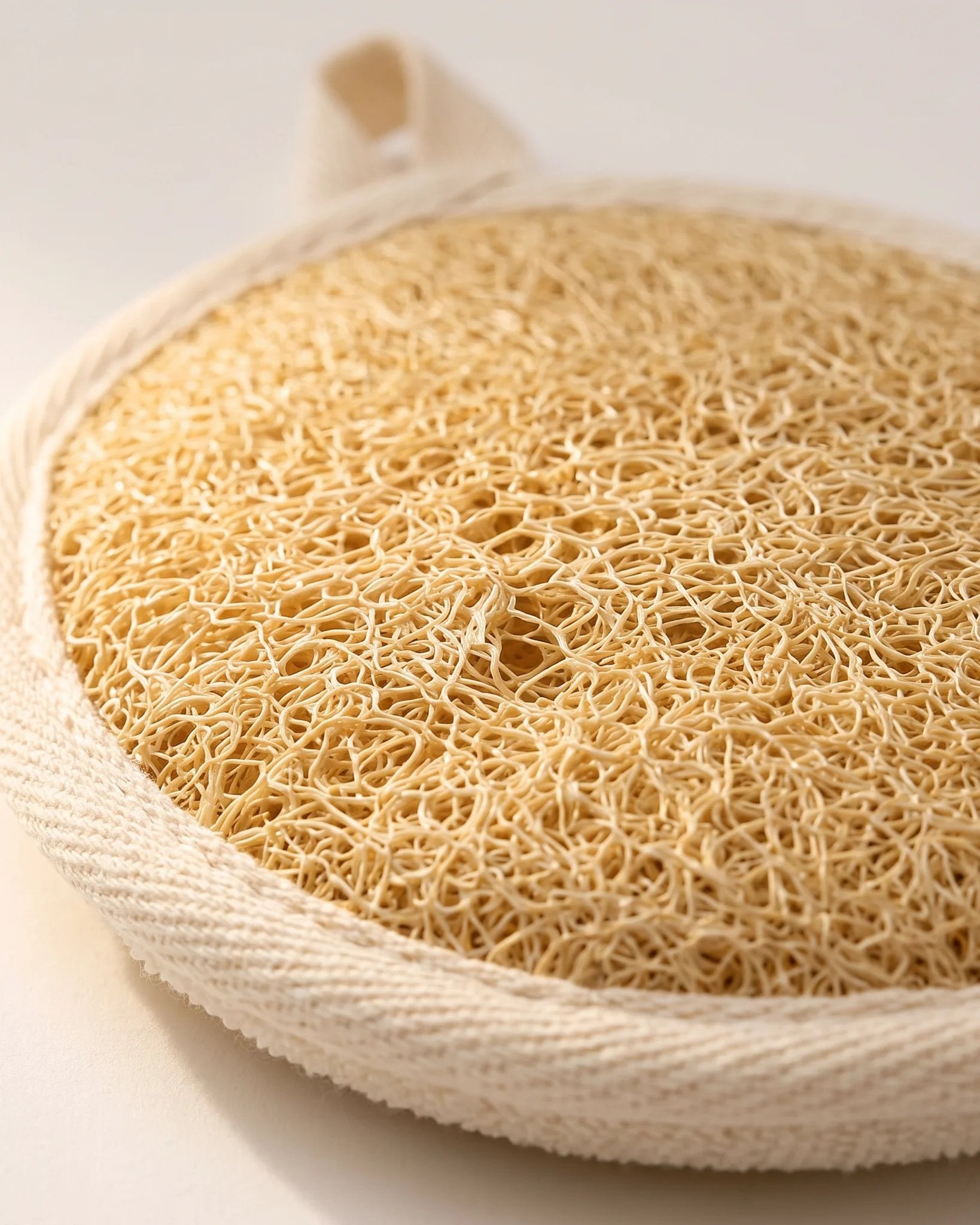 Close up of natural Egyptian loofah fiber texture