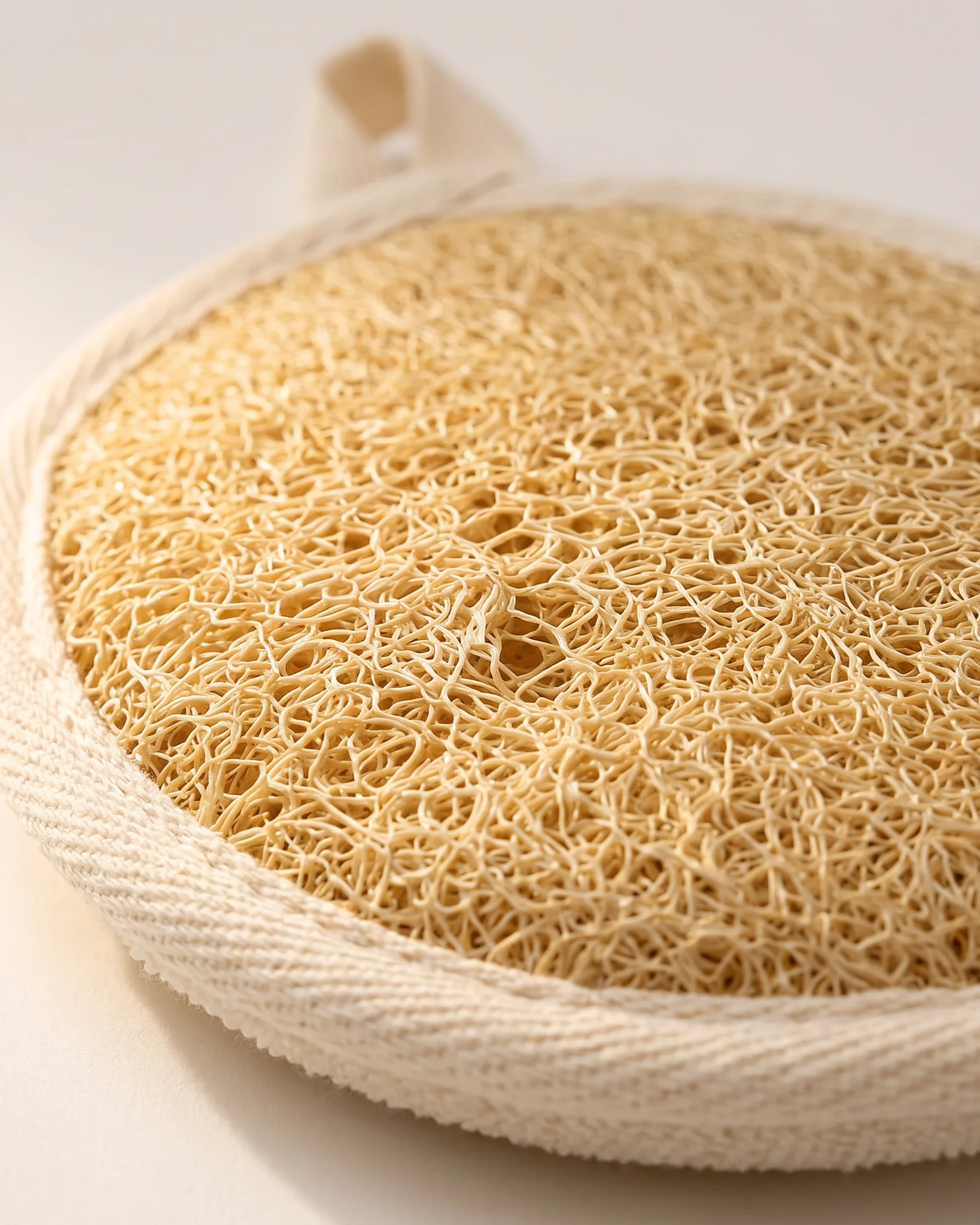Close up of natural Egyptian loofah fiber texture