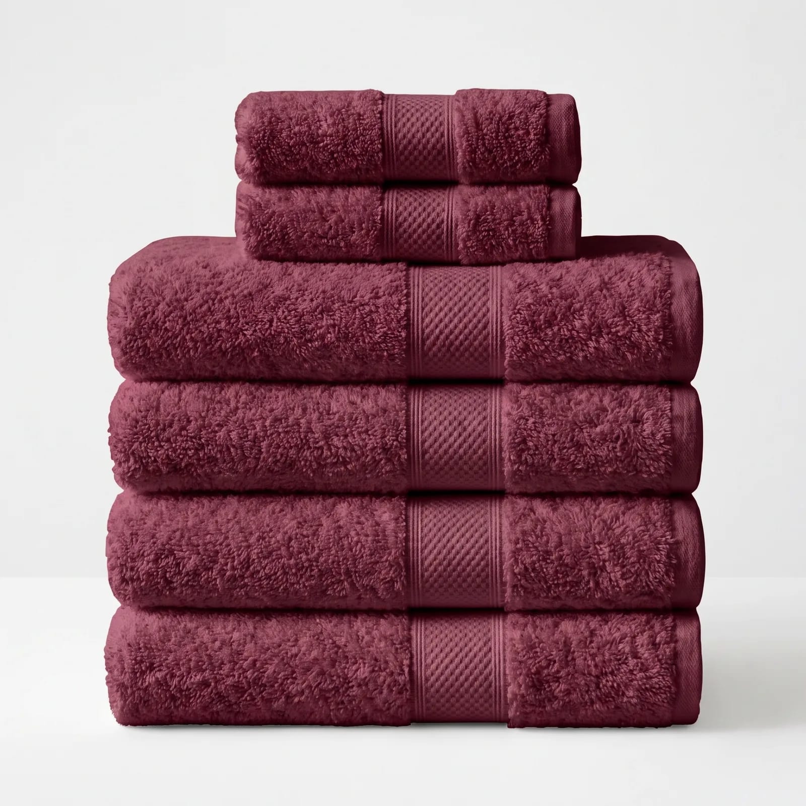 Maroon Christmas bath towels, hand towels and washcloths, 600 GSM Egyptian cotton