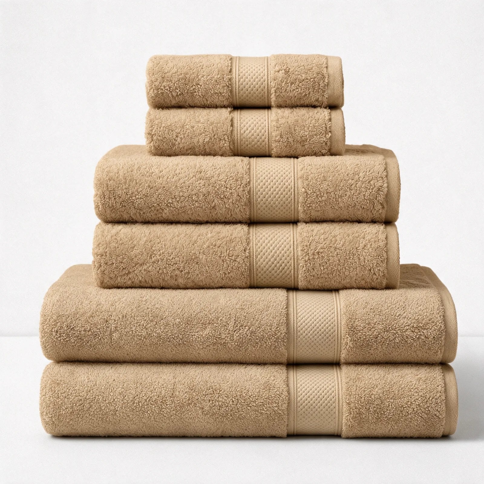 Beige Signature Essential Bundle with Bath Sheets, 600 GSM Egyptian cotton